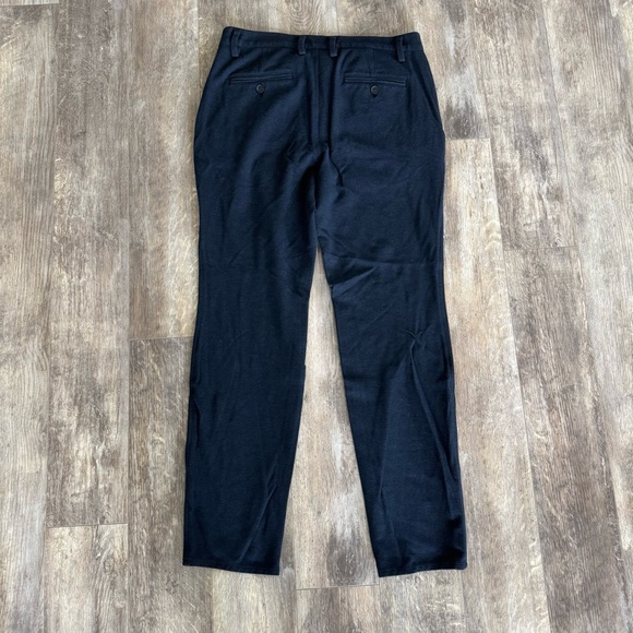 Kit & Ace High Rise Fabric Straight Leg Navy Pants - Picture 3 of 8